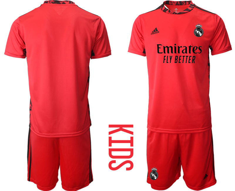 Youth 2020-2021 club Real Madrid red goalkeeper Soccer Jerseys1->real madrid jersey->Soccer Club Jersey